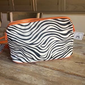 BNWT Zebra Pony Hair Makeup Bag and Clutch